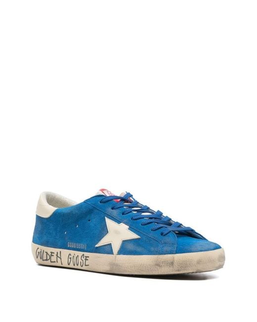 Golden Goose Deluxe Brand Blue Super-Star Sneakers for men