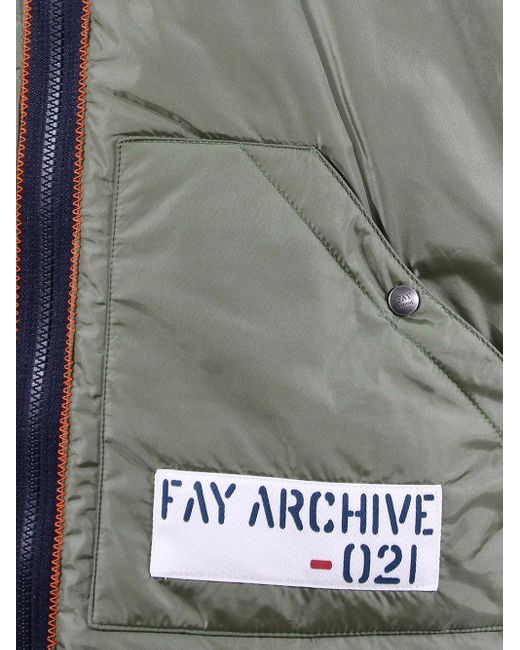Fay Green Achive Padded Vest for men