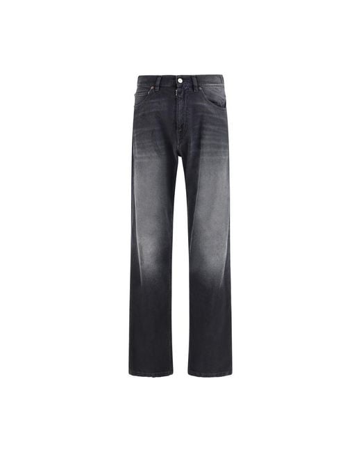 MM6 by Maison Margiela Blue Cotton Straight-Leg Jeans Clothing for men