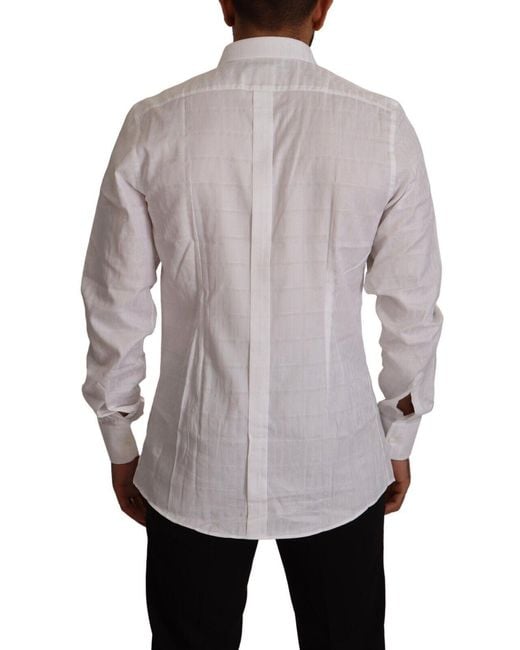 Dolce & Gabbana Gray Elegant Cotton Dress Shirt for men
