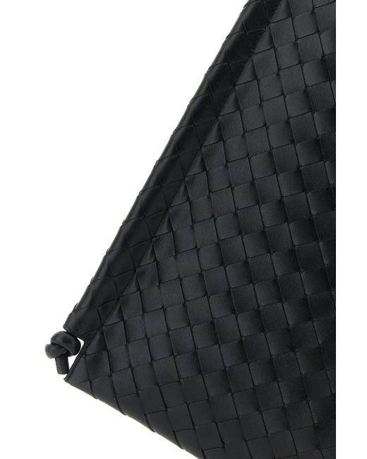 Bottega Veneta Black Leather Flat Loops Crossbody Bag for men