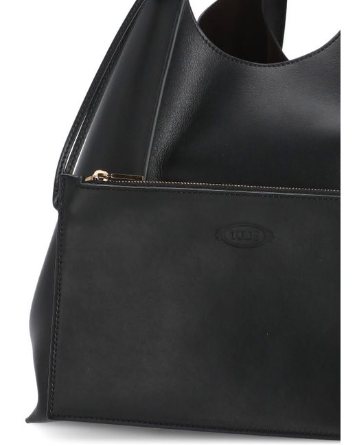 Tod's Leather Shoulder Bag in Black Lyst