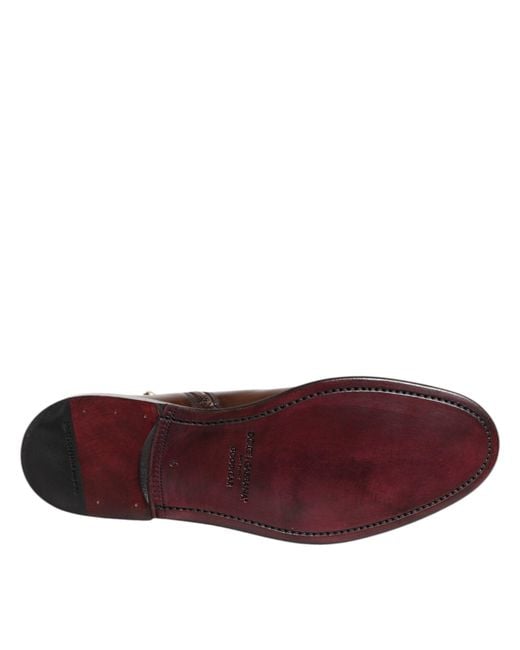 Dolce & Gabbana Brown Ankle Boots Side Zip for men