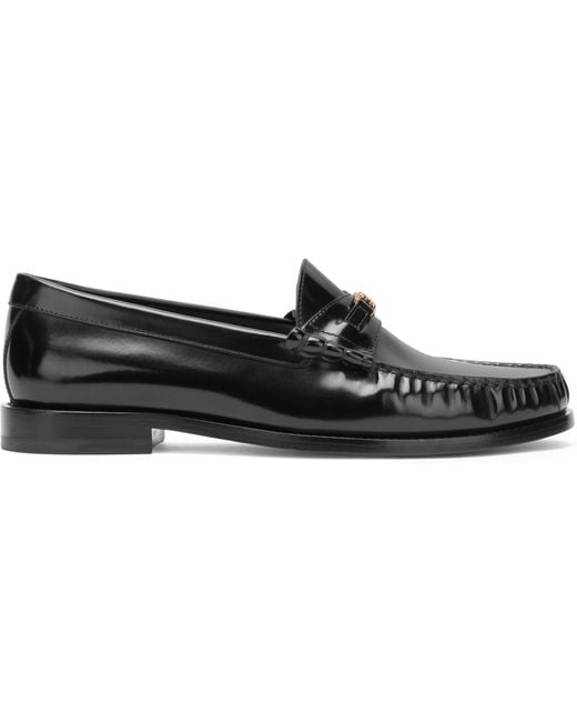 Céline Black Triomphe Luco Leather Loafers Bull for men