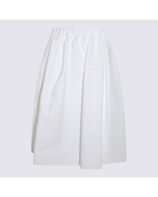 Marni White Cotton Skirt