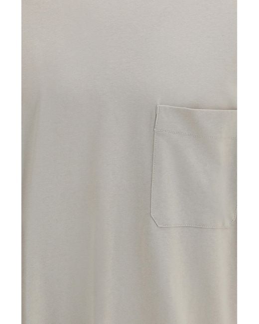 Lemaire Gray Cotton Blend T-Shirt Cotton; Linen T-Shirts for men
