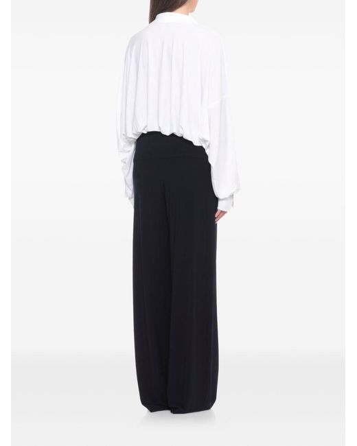 Norma Kamali White Oversized Shirt Bodysuit