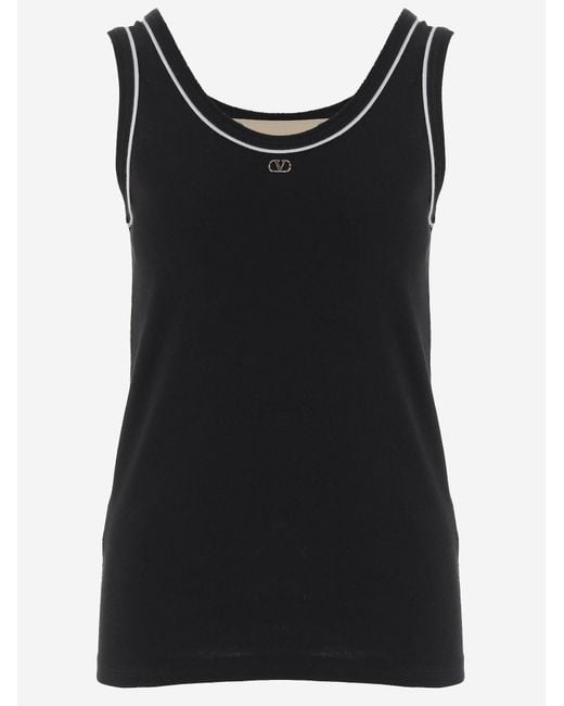 Valentino Black Tank Top Cotton