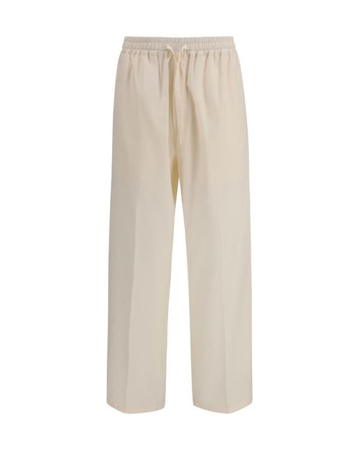 Umit Benan White Pants Julian Cotton Trousers for men