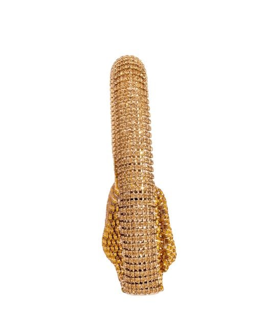 Benedetta Bruzziches Metallic Shoulder Bag Rachele La Grande Brass; Crystals