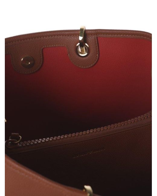 Emporio Armani Brown Logo Detailed Tote Bag