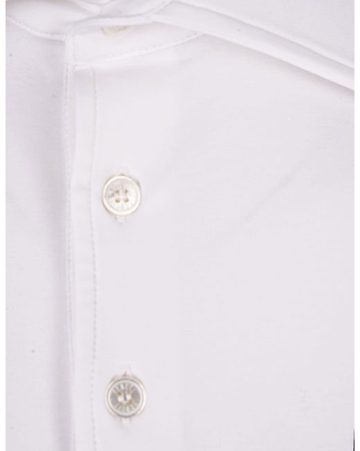 Fedeli White Tecno Jersey Polo Shirt for men