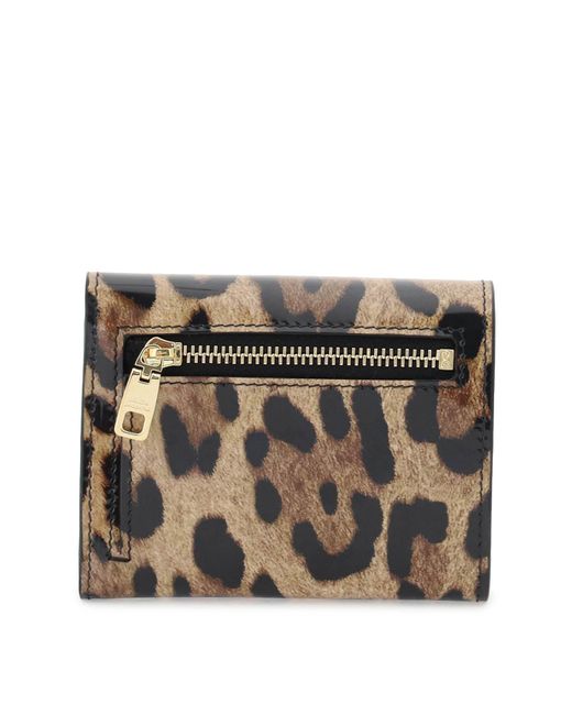 Dolce & Gabbana Brown Leopard Print Leather Wallet