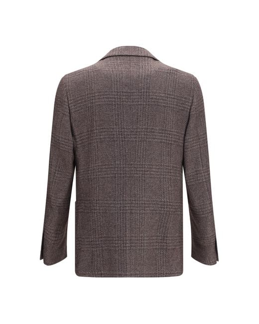 Lardini Gray Blazer Single-Breasted Wool-Blend Merino Wool Jacket for men