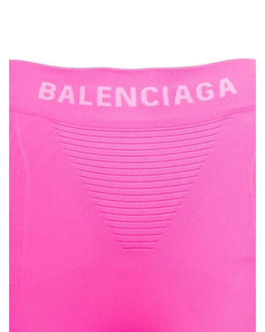 Balenciaga Pink Athletic leggings With Logo In Polyammide Stretch Woman