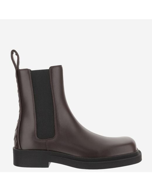 Bottega Veneta Brown Chelsea Ben Leather Boots Calfskin for men