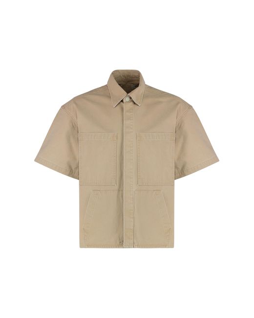 B1 Archive Natural Denim Overshirt With Pockets Cotton Shirt for men