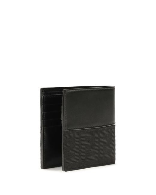 Fendi Black Ff Jacquard Bifold Wallet for men