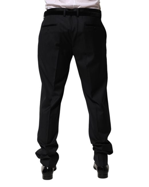 Dolce & Gabbana Black Dolce Gabbana Cotton Skinny Corduroy Cargo Pants for men