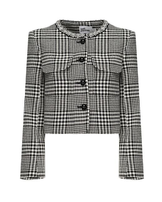 Self-Portrait Black Jackets Polyester Wool