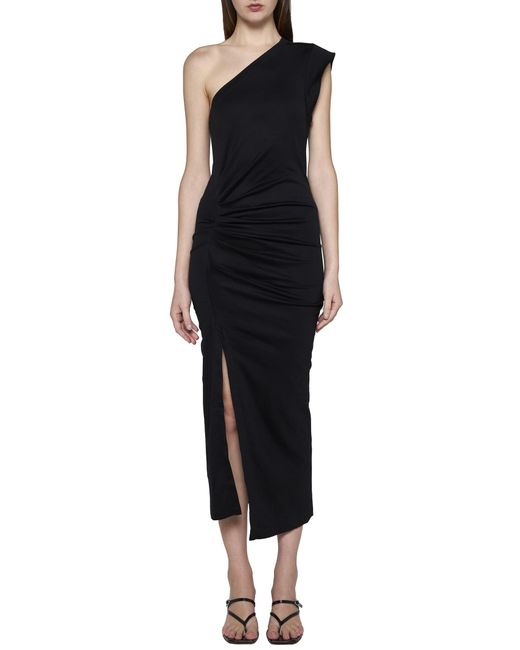 Isabel Marant Black Maude Cotton One-shoulder Dress
