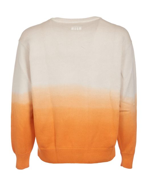 MSGM Orange Ombre Effect Sweatshirt for men