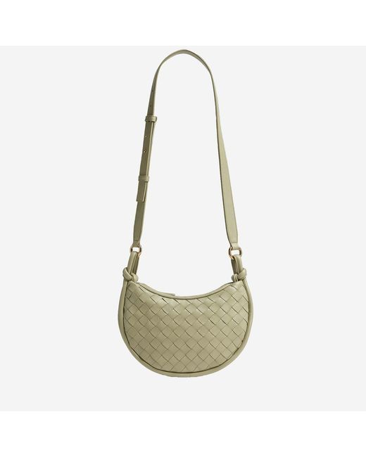 Bottega Veneta Metallic Leather Cufflinks Shoulder Bag Lambskin