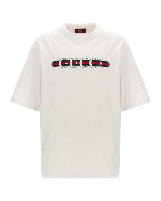 Gucci White Cotton T-Shirt for men
