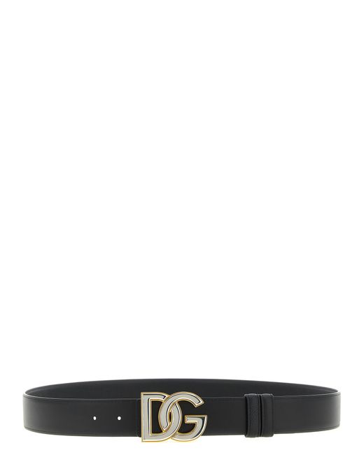 Dolce & Gabbana Black Reversible 'Dg' Cross Belt for men