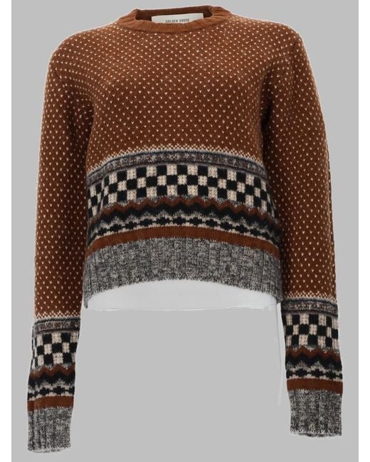 Golden Goose Deluxe Brand Brown Wool Sweater Journey Jumpers