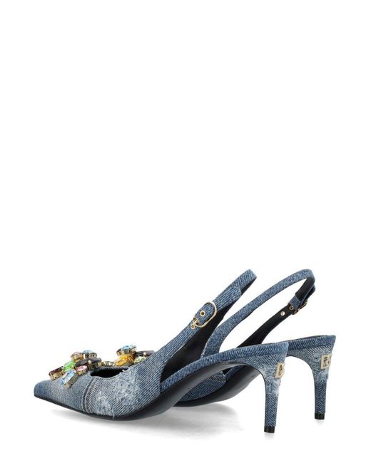Dolce & Gabbana Blue Crystal-embellished Pointed-toe Pumps