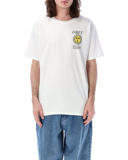 Obey White Illumination Classic T-Shirt for men