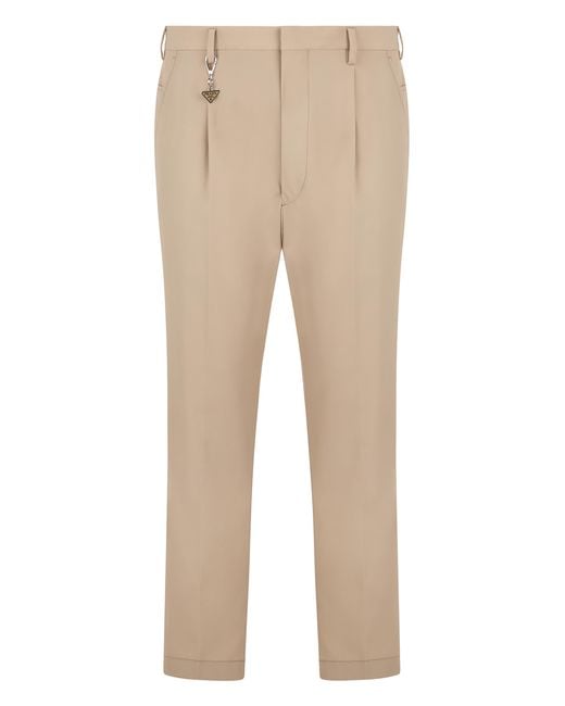 Prada Natural Tailored Trousers Cotton for men