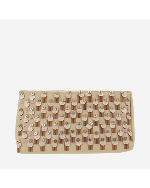 Dries Van Noten Metallic Cotton Clutch Bag With Beads