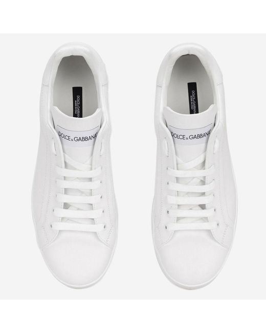 Dolce & Gabbana White Leather Sneakers Portofino Trainers for men