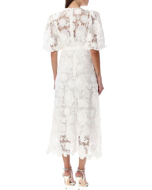 Zimmermann White Lace Flower Wedding Dress