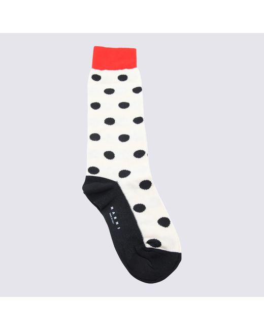 Marni Black Multicolour Cotton Dots Socks