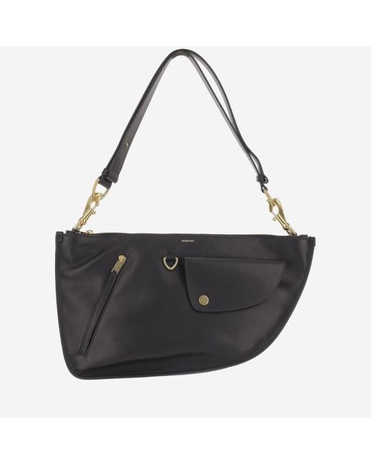 Burberry Black Double Shield Bag Calfskin Shoulder