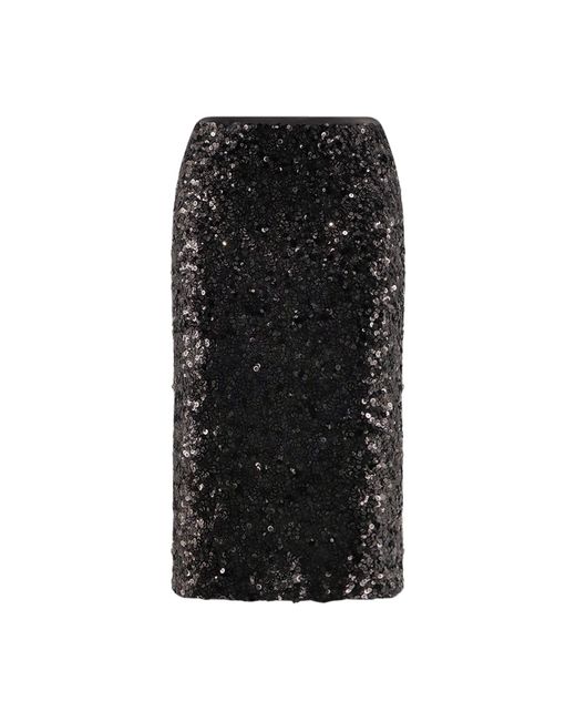 Pinko Black Pappacieca Pencil Skirt With Sequins