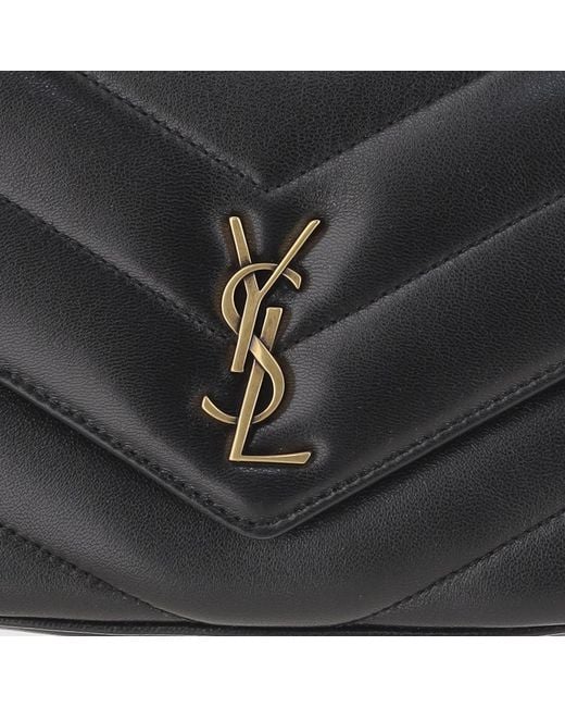 Saint Laurent Black Shoulder Bag Loulou Toy Leather