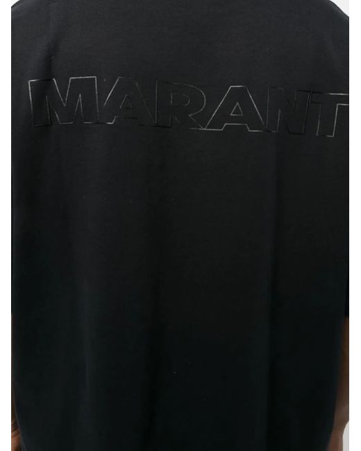 Isabel Marant Black Logo-print Cotton T-shirt for men