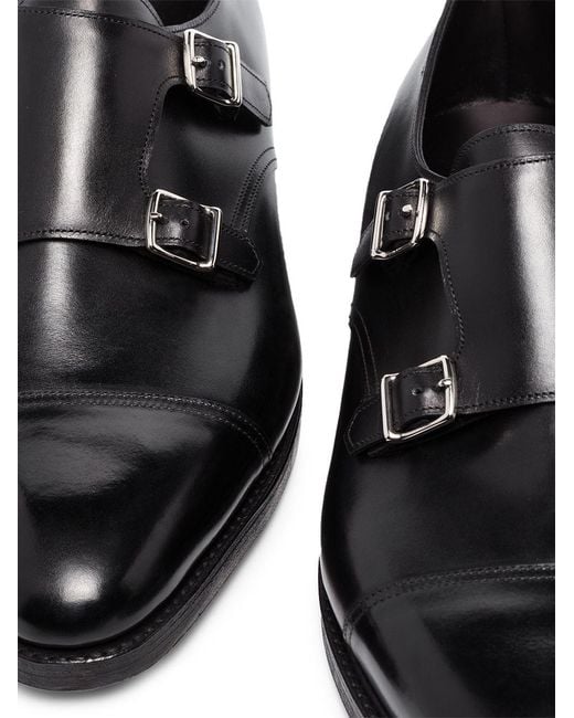 John Lobb Black Double Monk Strap Shoes William Leather Accessories for men