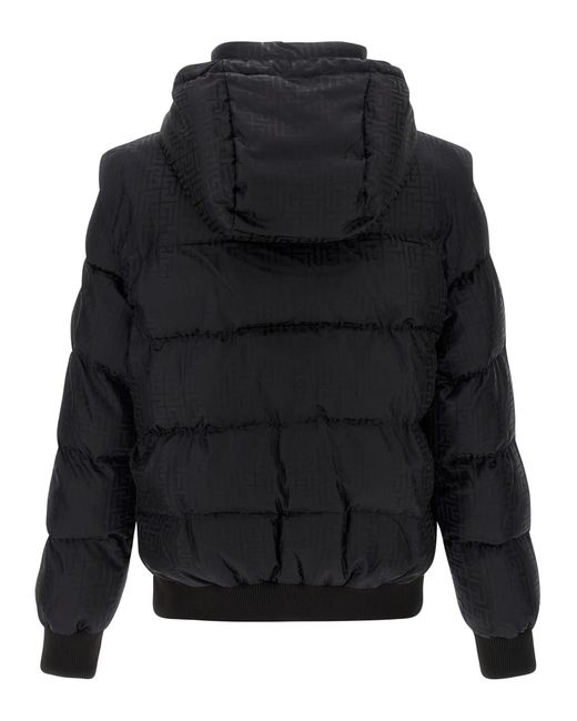 Balmain Black 'monogram Pb Labirinto' Down Jacket for men