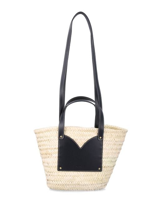 Sessun Blue Divipa Small Basket Bag Palme Doum Shoulder