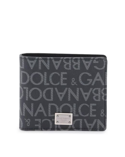 Dolce & Gabbana Gray Jacquard Logo Wallet for men