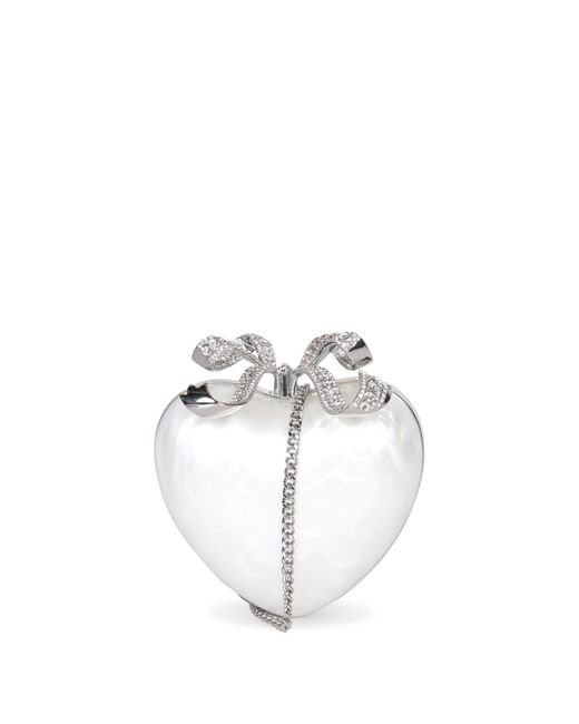 Self-Portrait White Cream Heart Clutch Bag