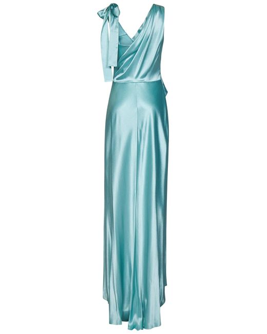 Alberta Ferretti Blue Sky Silk Blend Maxi Dress