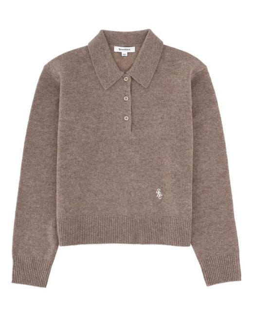 Sporty & Rich Brown Polo Shirt Cashmere