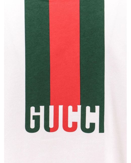 Gucci White Cotton Sweatshirt With Logo On The Back for men