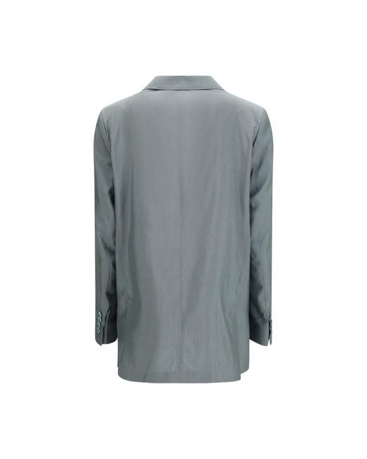 Max Mara Blue Bicolor Wool Oves Aries Blazer